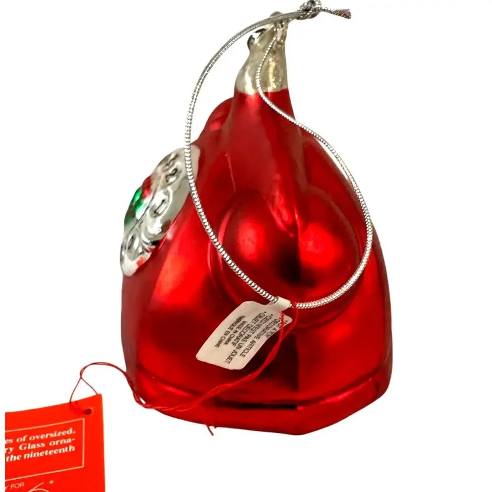 Department 56 Handblown Mercury Glass Jumbo Christmas 'Telephone' Ornament-NWT